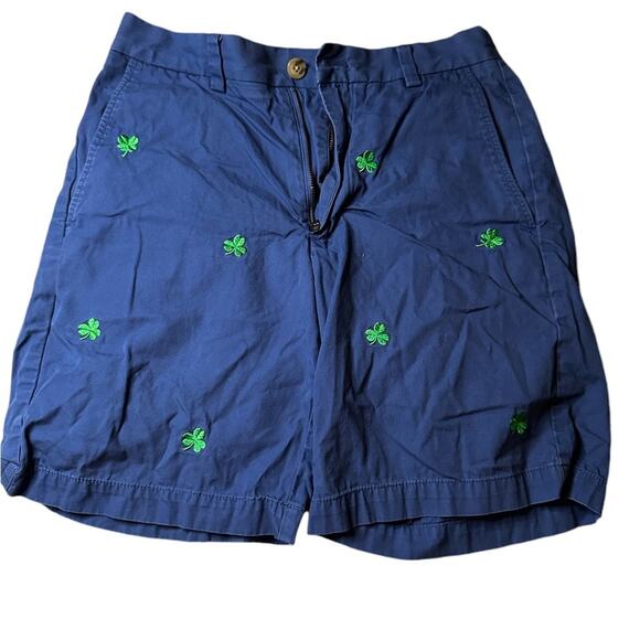 VINEYARD VINES 9” Lucky Clover Embroidered Breaker Shorts Notre Dame size 14 - Picture 1 of 8